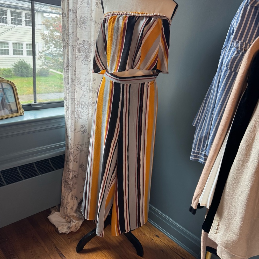 Striped Crop and Gaucho set